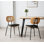Modern Rattan Dining Chairs Upholstered Faux Leather Dining Room Chairs with Rattan Backrests and Metal Legs Armless Kitchen Chairs for Dining Room