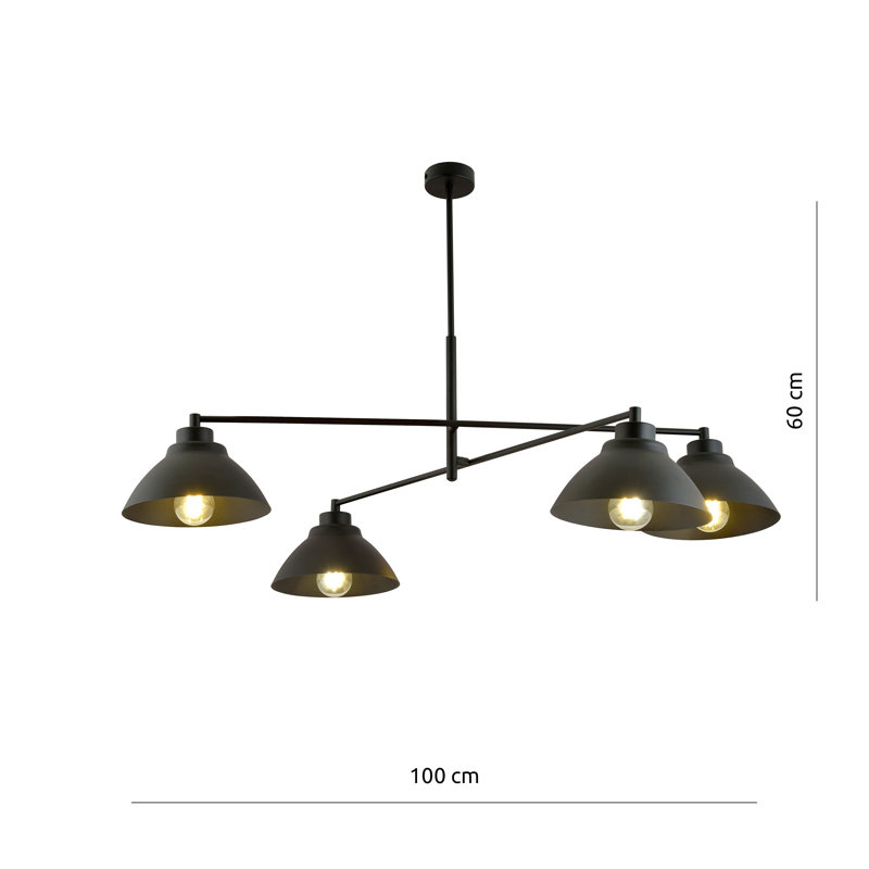 Kivin 4 - Light Unique/Statement Chandelier, Black