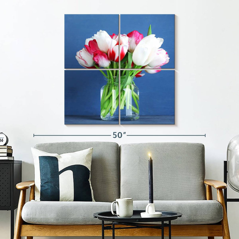 Harnek Tulips In Glass, 32" H x 32" W