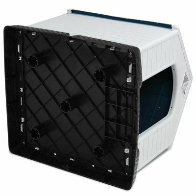 Plastic Dog House Medium-Sized Pet Puppy Shelter Waterproof Ventilate Blue