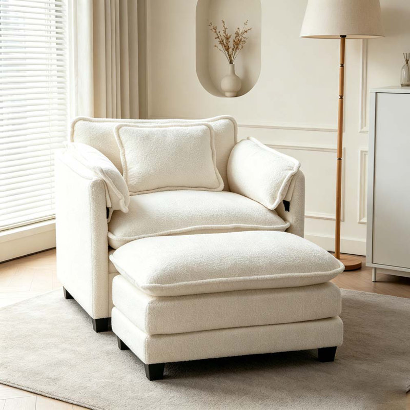 Fauteuil surdimensionné, Beige Boucle