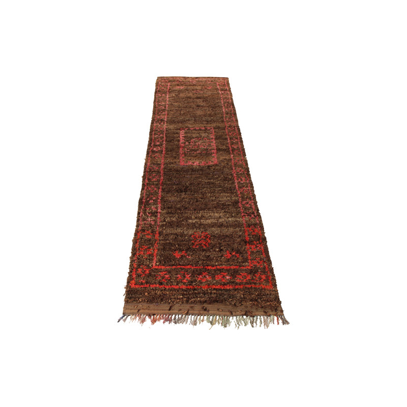 Moroccan Geometric Area Rug in Brown