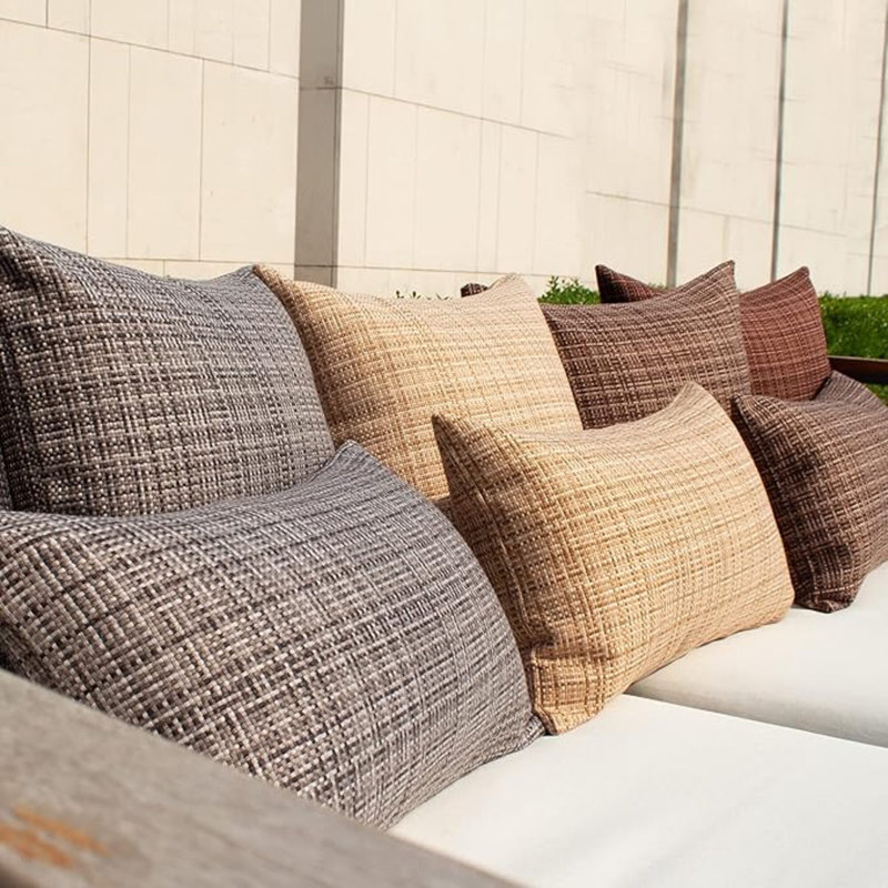 Paquet de 2 housses de coussin décoratives imperméables pour l'extérieur Housse de coussin carrée pour coussin de jardin