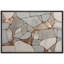 Reproduction d'art moderne neutre en mosaïque de pierre abstraite beige pour salon-126348489-126348490