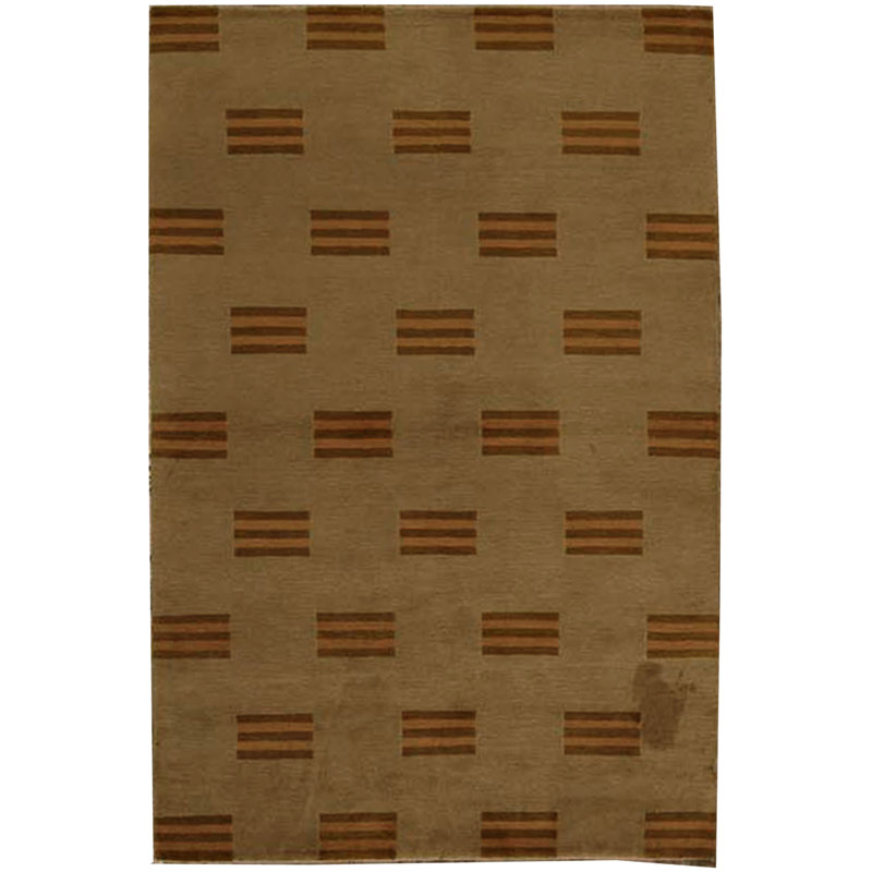 Tapis beige noué à la main de haute qualité