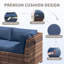 Dinyu Wicker - Person Modular Patio Conversation Set with Cushions-443329903-443330192