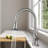 LED Pull Out Kitchen Faucet with Pull Down Sprayer-100824557