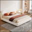 Lit plateforme avec tissu Boucle, lit plateforme tapissier avec tête de lit Curcle