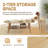 2-Piece Nesting Coffee Table Set, with 2-Tier Storage & Rustic Wood Grain, Oval & Round Tabletop, Minimalist Modern Style-2089818459