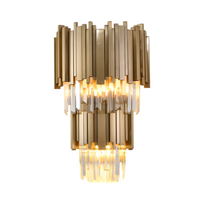 Applique murale moderne en cristal 3 lumières 