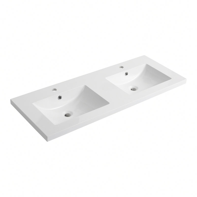 Lavabo de salle de bain, lavabo en résine pour meuble-lavabo