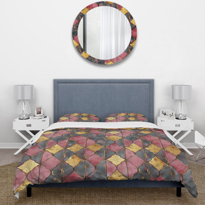Pink Gold Glam Charm Pattern I - Country Duvet Cover Set