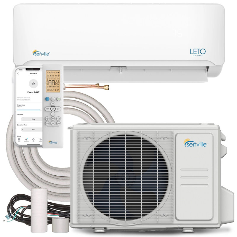 Senville 18000 BTU White Mini Split Air Conditioner with Heater and Alexa