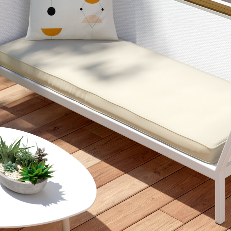 Outdoor 3'' Bench Seat Cushion, Fresco Natural Polyester, 48" W x 19" D