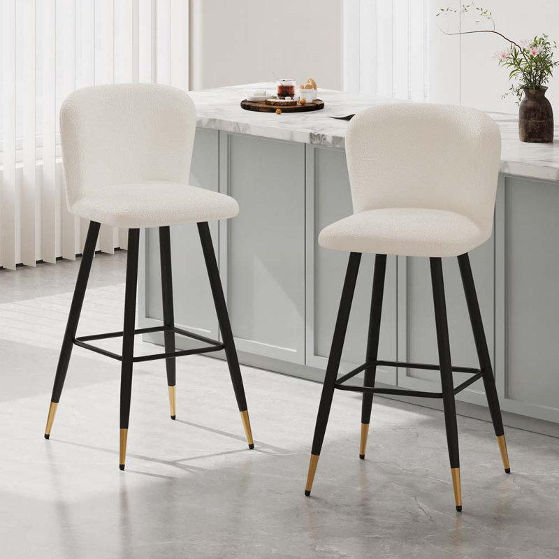 Tabouret de bar rembourré avec pieds en métal durable