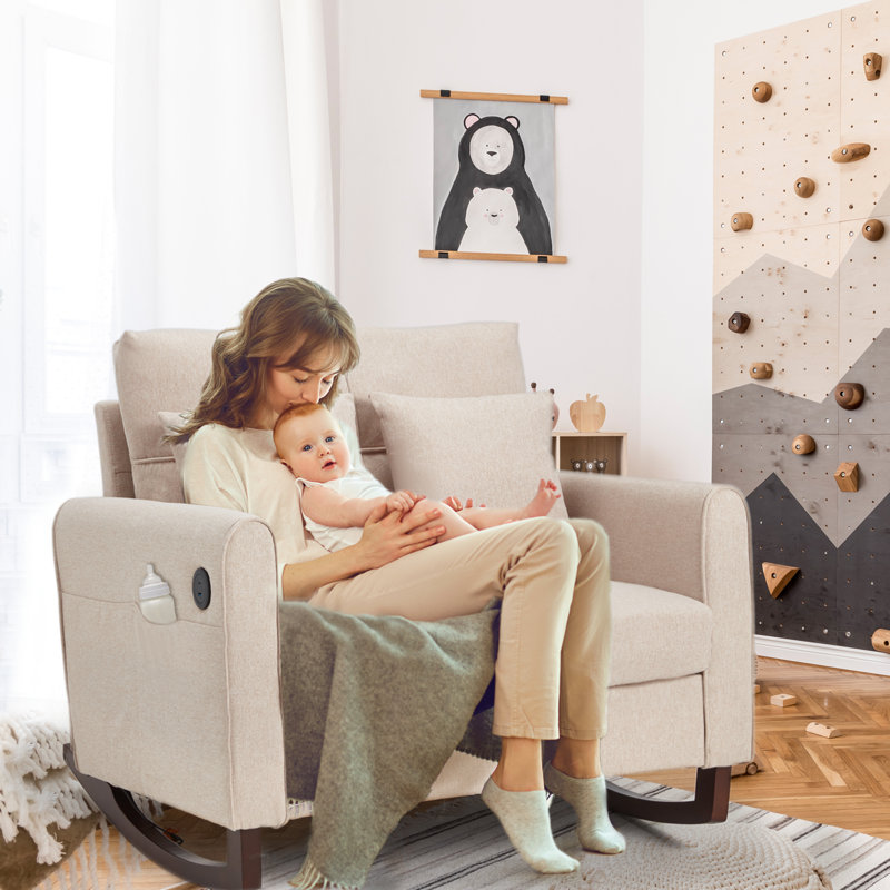Chaise berçante surdimensionnée et rembourrée Erommy