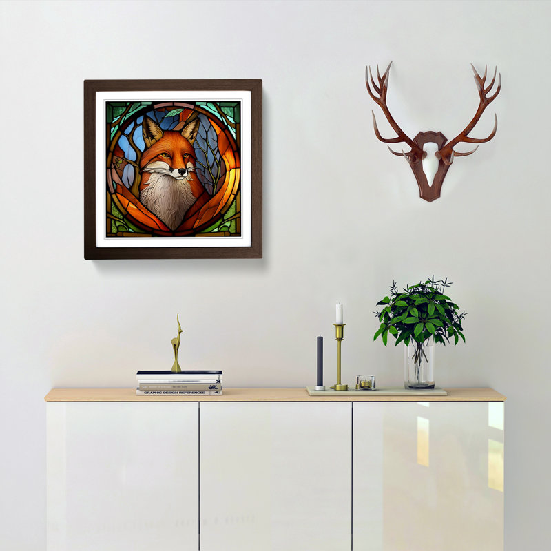 Single Picture Frame Print on Wood, Walnut