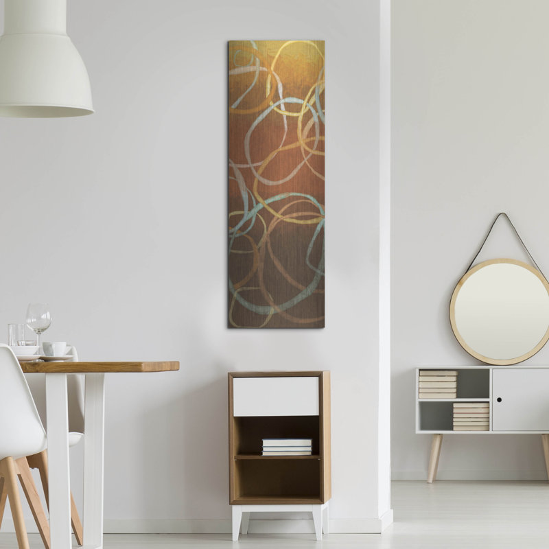 Wrought Studio ™ «Square Dancing Circles I» par Sarah Adams, mur en métal, H 48 po x l 16 po
