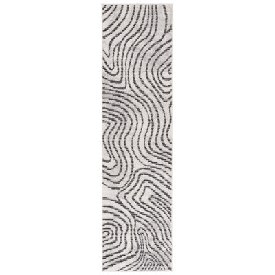 Madee Temple Bcf/Jute/Latex/Overlock Abstract Rug in Beige/Black