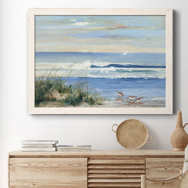 Beach Combers - Reproduction d'art sur papier encadrée, H 31 po x l 44 po x P 1 po, Blanc