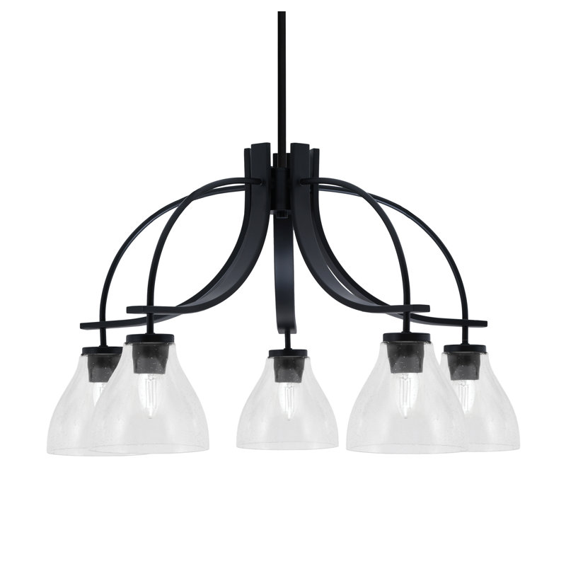 Lustre Cavella Light, H 16,5 po x l 27,75 po x P 27,75 po, Noir mat, 5