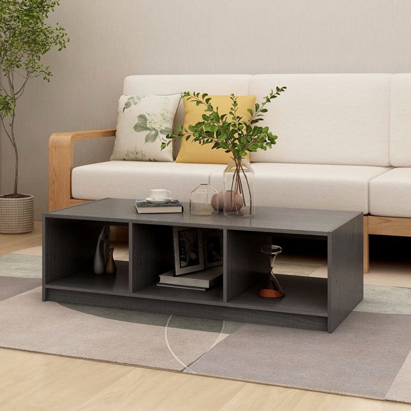 Gerno Solid Coffee Table with Storage, Grey