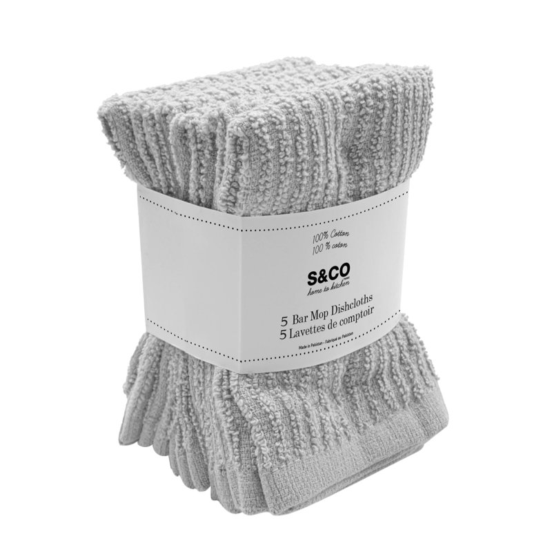 6-Pack Flat Weave Kitchen Dishcloths - 100% Absorbent Cotton, Quick-Drying & Lint-Free, Assorted Cedar Brown Patterns for Cleaning & Washing