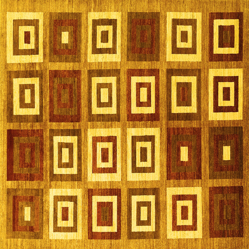Tapis contemporains jaunes lavables à la machine 280, Carré 3 pi