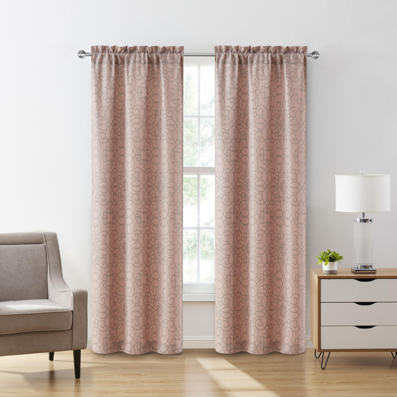 Rideau occultant avec passe-tringle VCNY Home Versailles, Rosé
