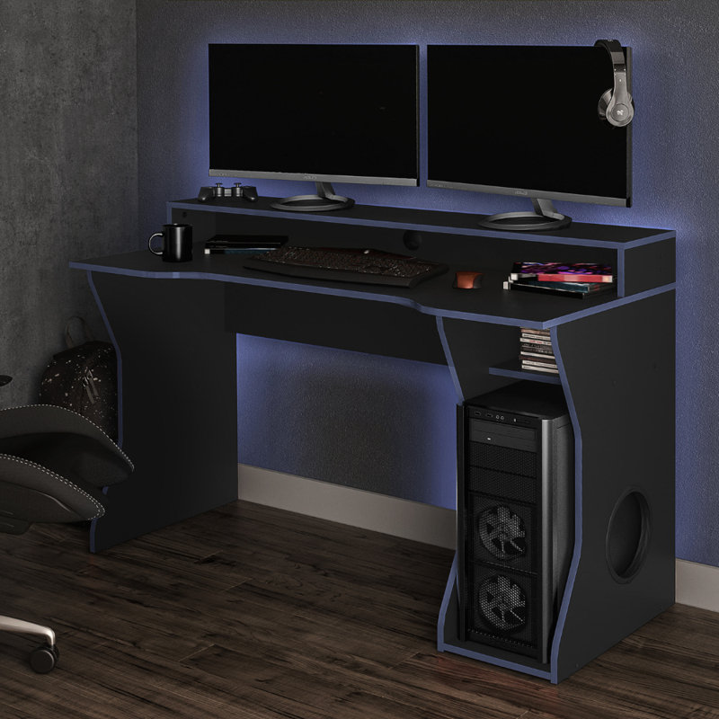 Casey-Leigh Computer Desk, 92 cm H x 130 cm W x 59.3 cm D, Blue