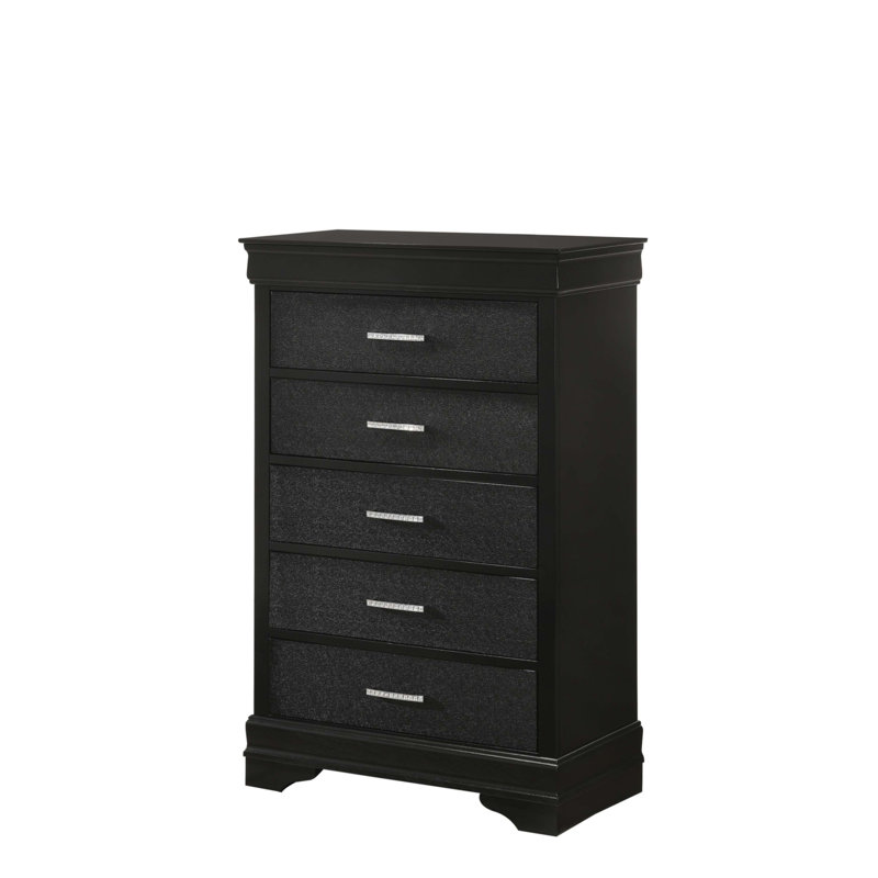 5-Drawer Tall Chest, Black