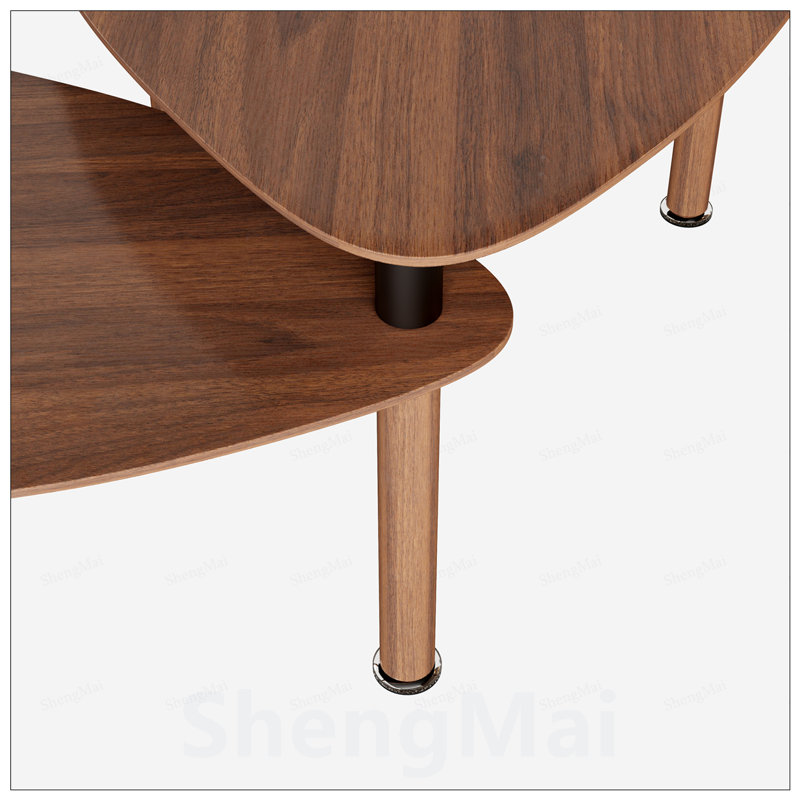 Table basse rotative moderne à 360 degrés avec pieds en bois massif, facile à assembler, parfaite pour le salon et les petits espaces