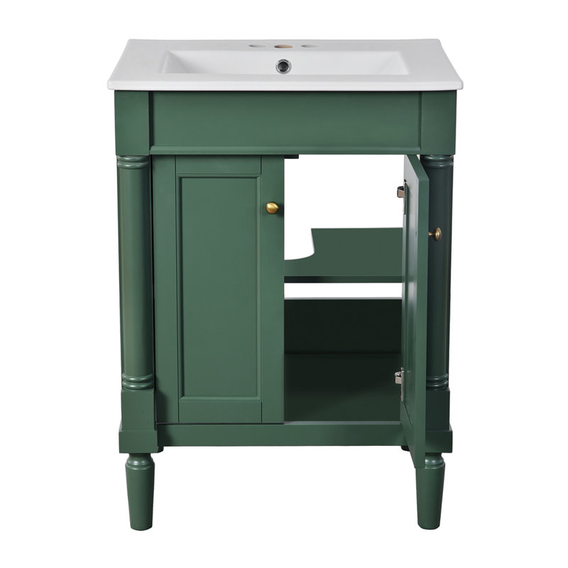 Meuble-lavabo 24 po avec lavabo supérieur, Vert