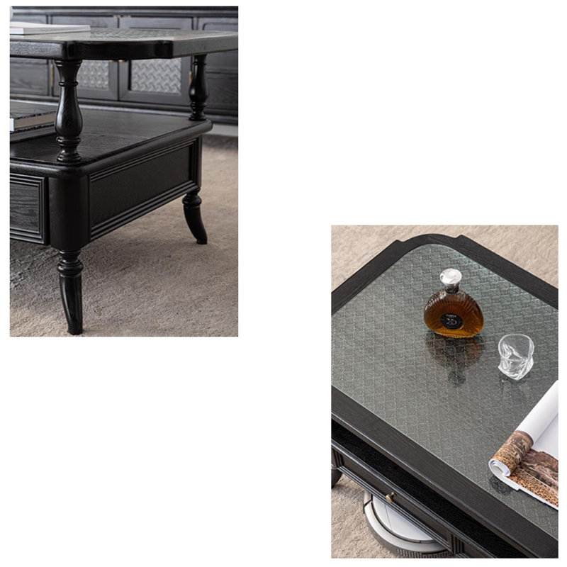 Table basse en verre, H 20,47 po x L 39,37 po x l 19,69 po