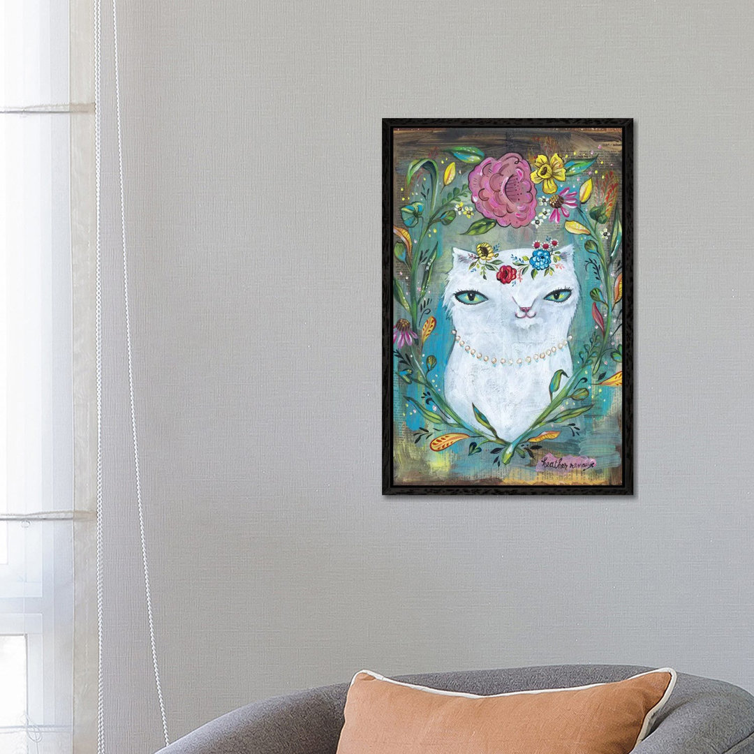 White Kitty von Heather Renaux - Galerie-verpackte Leinwand Giclée auf Leinwand