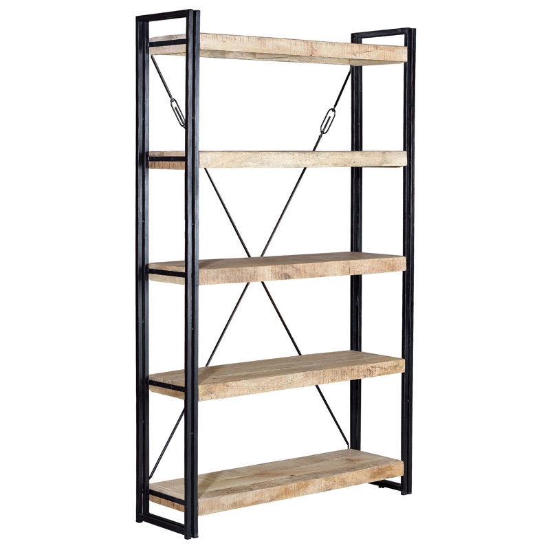 200 cm H x 120 cm W Solid Wood Etagere Bookcase