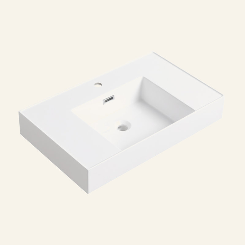 Resin Top-Mount Sink – Waterproof Scratch-Resistant, Modern Design (Sink Only) for Bathroom/Kitchen