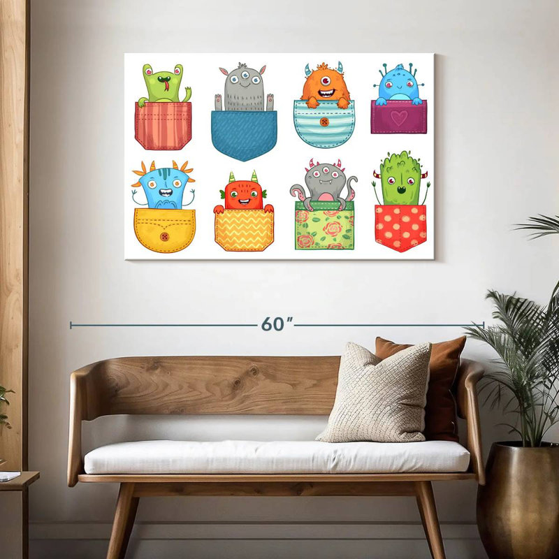 Ashelle Pocket Monsters, 30" H x 45" W