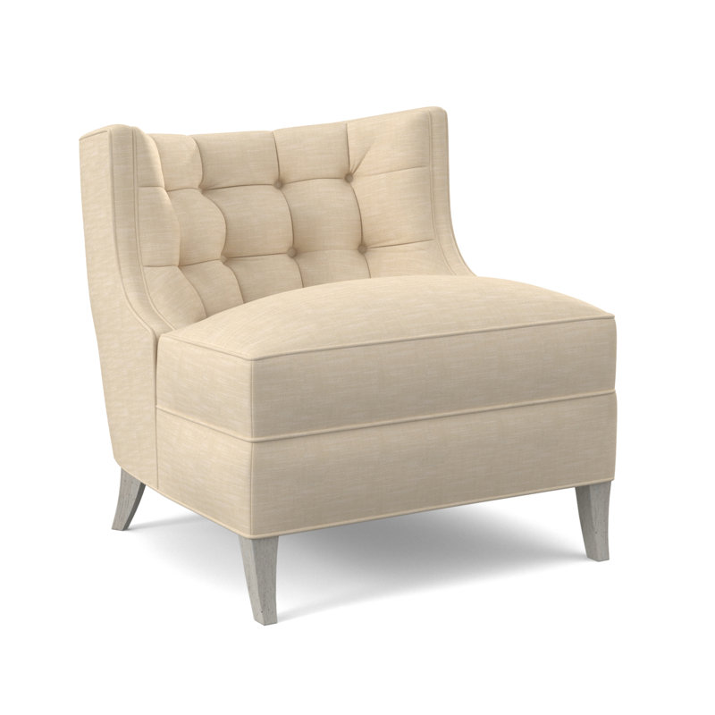 Chaise d'appoint avec coussin en polyester de 29 po de largeur Social, Bisque, Ébène Margaret