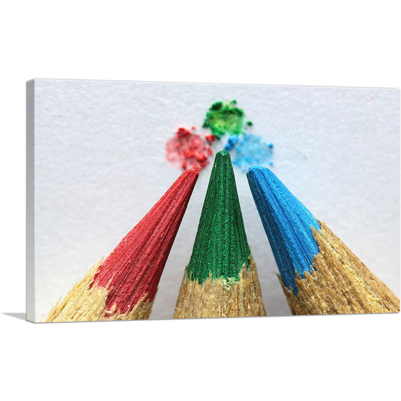 Crayons de couleur - reproduction de photo sur toile tendue, H 18 po x l 26 po x P 1,5 po