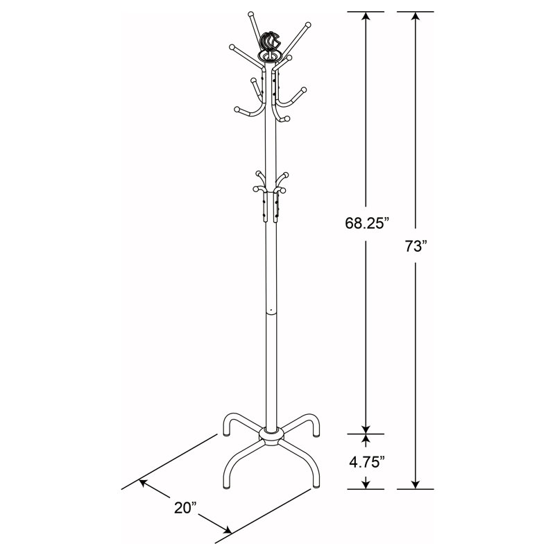 Avrilyn Freestanding 12 - Hook Coat Rack