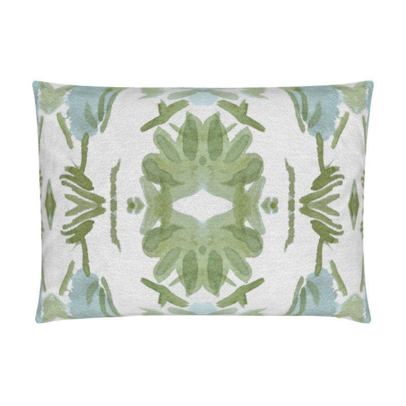 Wildflowers I Large Repeat Luxury Throw Pillow, Blue/Sage Green Floral