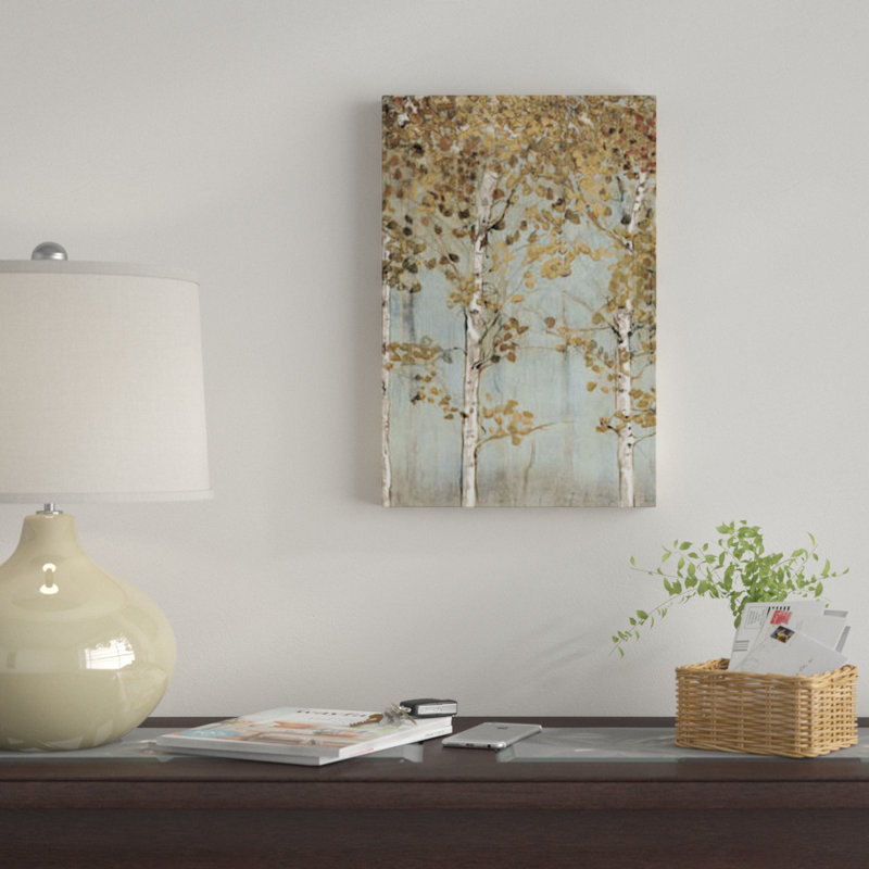 « mou bouleau », reproduction d’impression sur toile, H 60 po x l 40po x P 1,5 po, Pas de tapis, Toile tendue
