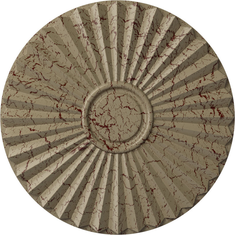 Médaillon de plafond Shakuras de 19 3/4 po x P 1 3/8 po (pour auvents jusqu'à 5 po), Désert de Gobi craquelé