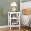 Table de bout rustique avec tablettes ouvertes - Table d'appoint de style campagnard pour le salon ou la chambre à coucher, table d'appoint en bois durable et en métal pour petits espaces-2049067462