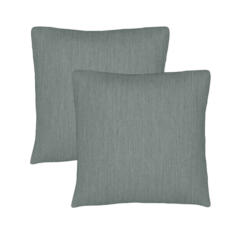 Sunbrella Square Weather Resistant Outdoor Pillow Cover and Insert, 22"H x 22"W, Cast Mist