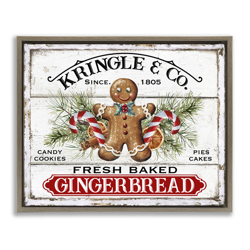 "Fresh Gingerbread Cookies", art mural sur toile flottante brune par Creatif Belle, Cadre flottant orme Montalcino