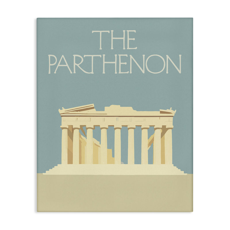 Art mural sur toile vue du Parthénon par Daphne Polselli, H 20 po x l 16 po