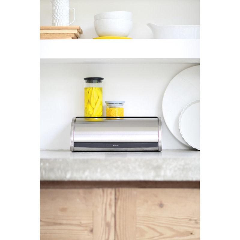 Brabantia Roll Top Bread Bin, Matt Steel