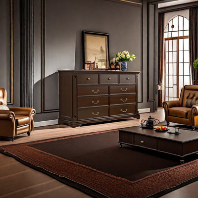 European-style Retro Cabinet Solid Wood Accent Chest